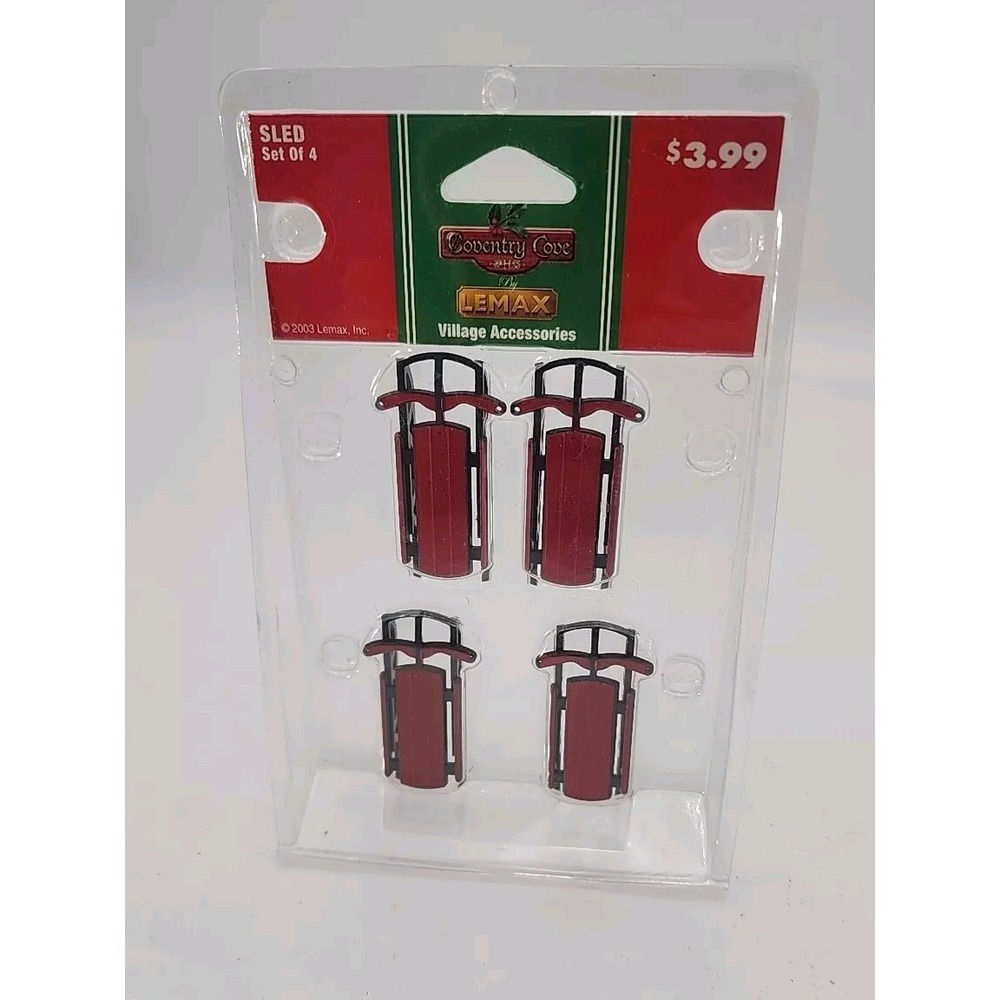 Lemax Sleds (Set of 4 ) 2003 Village‎ Collection NIP